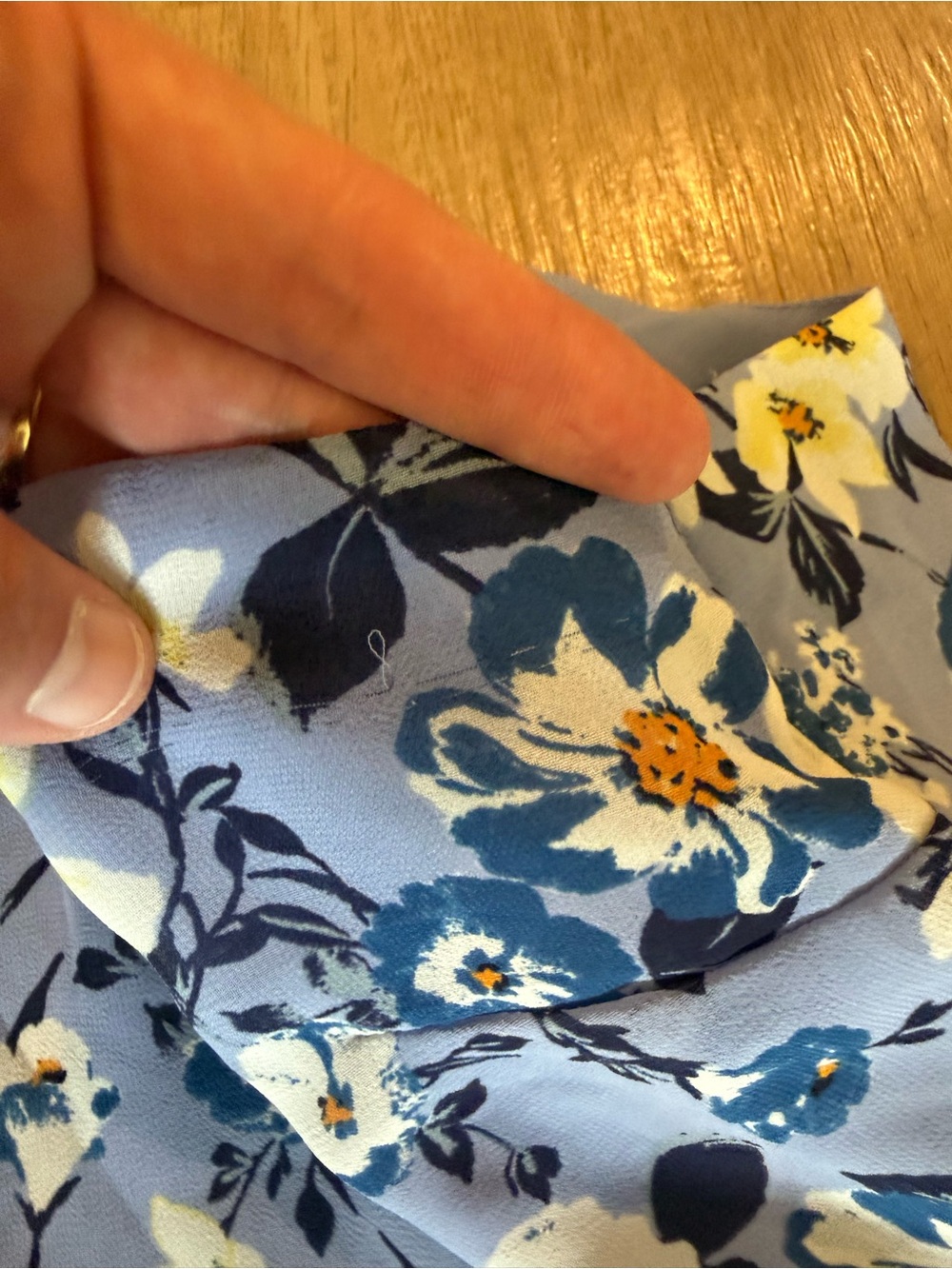 Astr One-Shoulder Blue Floral Ruffle‎ Dress - Picture 6 of 13